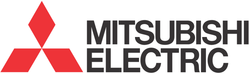 Logo de la marque Mitsubishi Electric, un fabricant japonais de systèmes de chauffage, de climatisation et de ventilation
